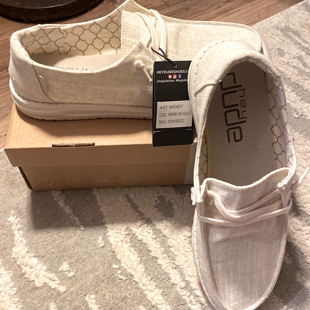 Womens Hey Dudes-Sparkling Gold